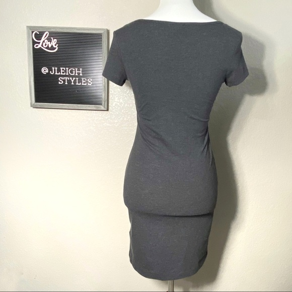 Custom Red Cherry Blossoms Gray Mini Knit Dress Sm - Picture 7 of 8